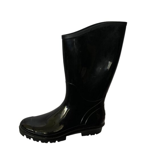 Columbia Sportswear Tall Black Rain Boots Womens 9 Rubber Slip On Barely Used - Picture 5 of 10